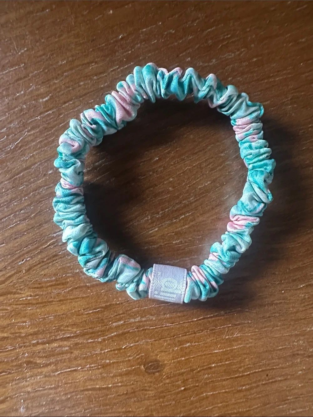 Slip silk Hair Tie - Teal & Pink